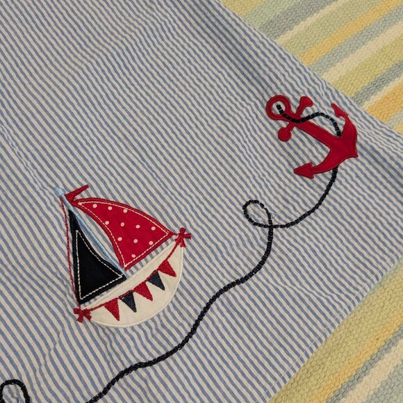 ⭐ Good Lad Seersucker Patriotic Nautical Bow Dress size 2T - Picture 4 of 8